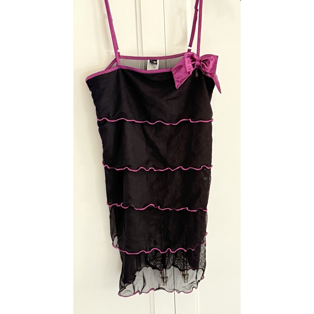 Vintage Morbid Threads Y2K Mesh Tired Ruffle Cami Slip DressTop Whimsygoth Fairy - Picture 3 of 9